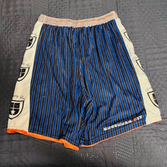 Brotherly Love ORG. Men's Lacrosse Shorts Men's L -White Blue Black Orange - Picture 4 of 5